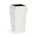 Medium Square Faux White & Grey Marble Planter