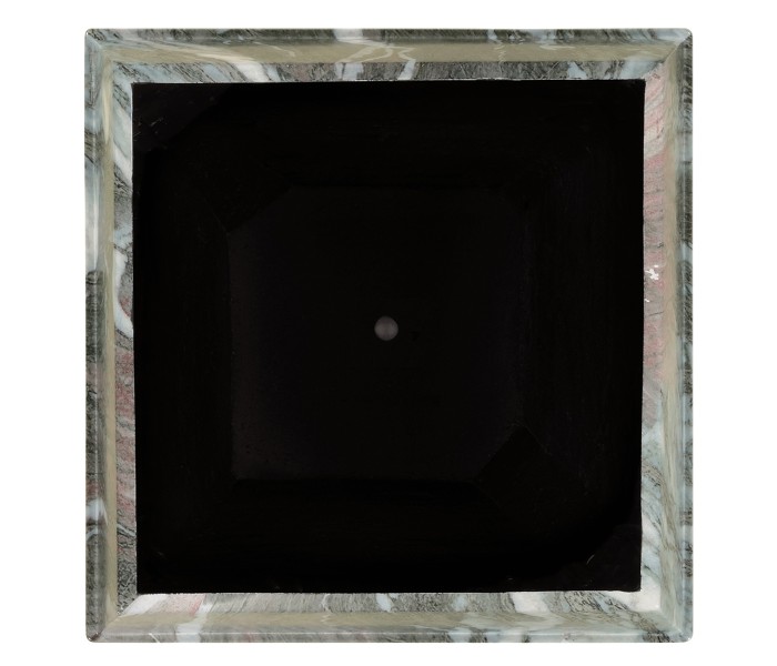 Small Square Faux Black & Grey Marble Planter