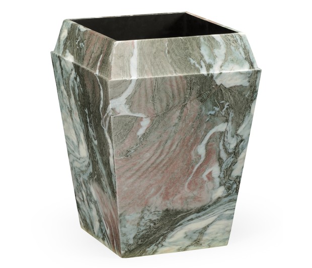 Small Square Faux Black & Grey Marble Planter
