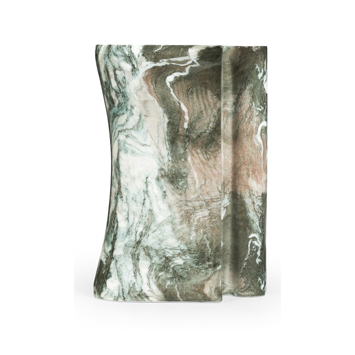 Faux Black & Grey Marble Puzzle Piece Side Table