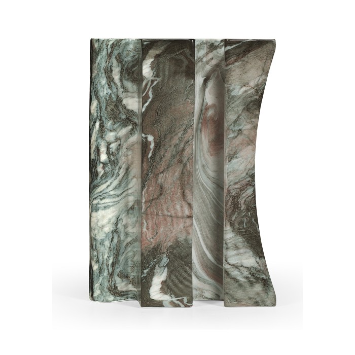 Faux Black & Grey Marble Puzzle Piece Side Table