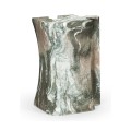 Faux Black & Grey Marble Puzzle Piece Side Table