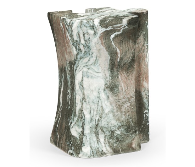Faux Black & Grey Marble Puzzle Piece Side Table