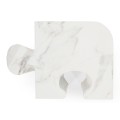 Faux White & Grey Marble Puzzle Piece Side Table