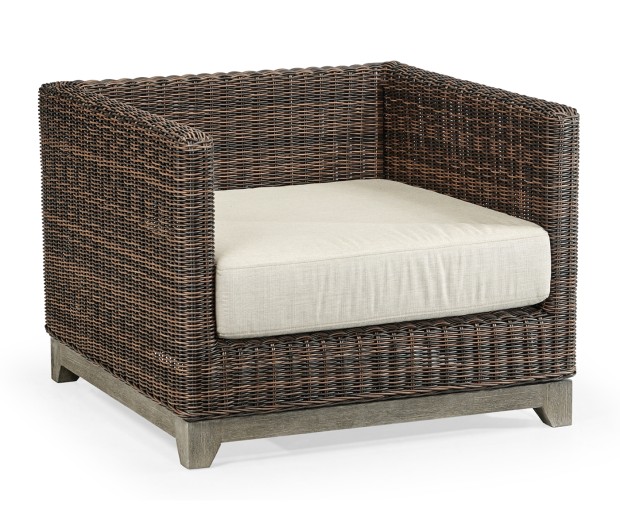 Grey & Rattan Chair