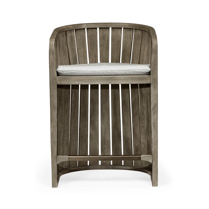 Slatted Grey Tub Counter Stool