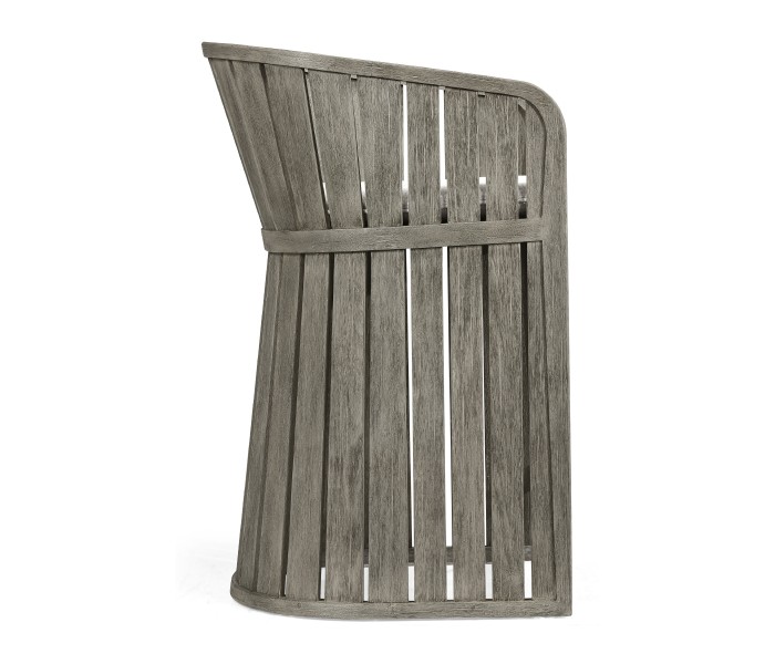 Slatted Grey Tub Counter Stool