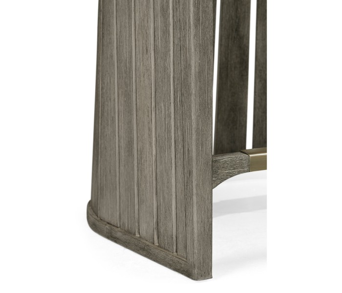 Slatted Grey Tub Counter Stool