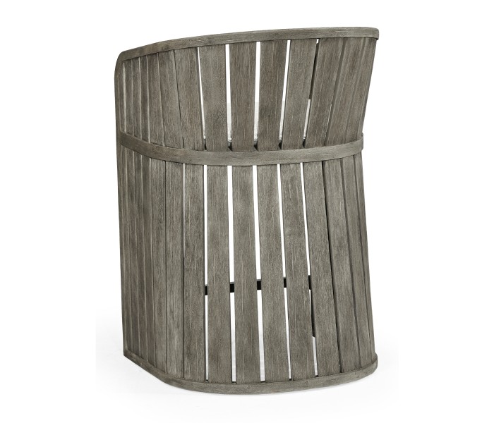 Slatted Grey Tub Counter Stool