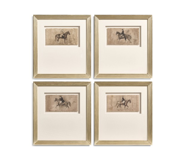 Equestrian Lines in Motion - Set of 4