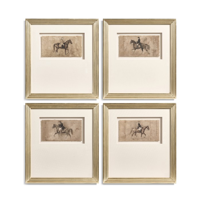 Equestrian Lines in Motion - Set of 4