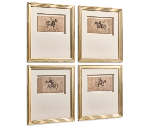 Equestrian Lines in Motion - Set of 4