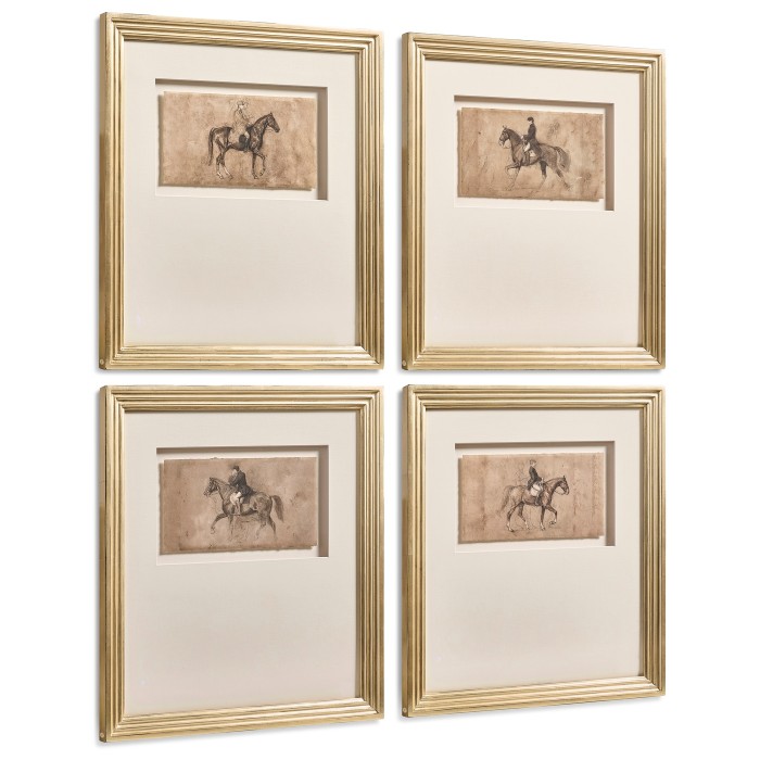 Equestrian Lines in Motion - Set of 4